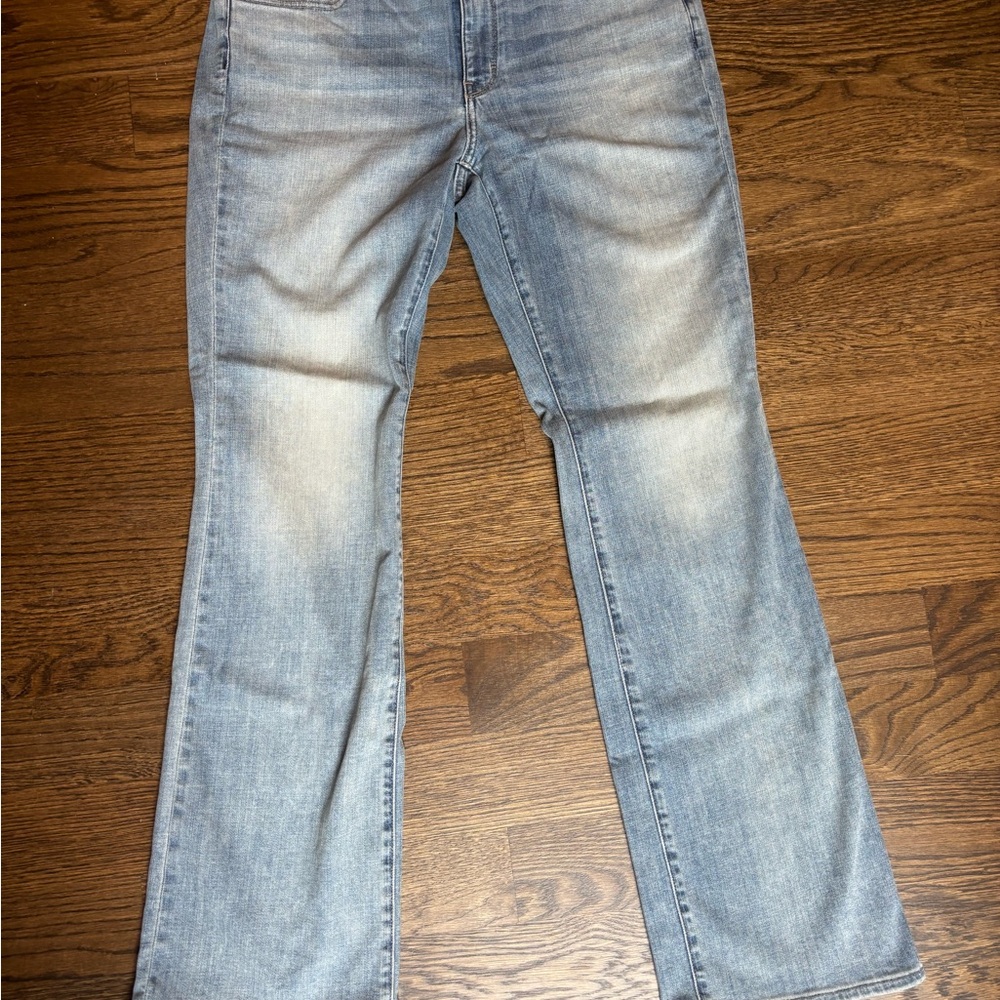 White House Black Market Blue Flare Wide Leg Jeans
